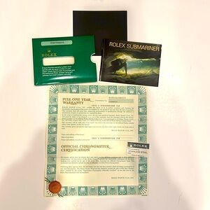 Rolex Warranty Paperwork Rolex Submariner w/Sleeve Document Holder